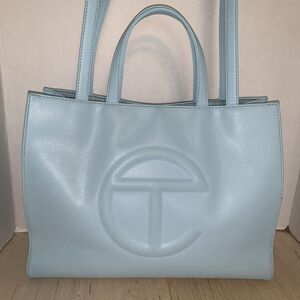 Telfar Light Blue 15” Medium Bag Tote with Dust Bag Classic Office Preppy Casual